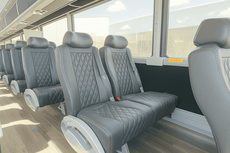 interior of Fremont Coach Bus Service charter bus