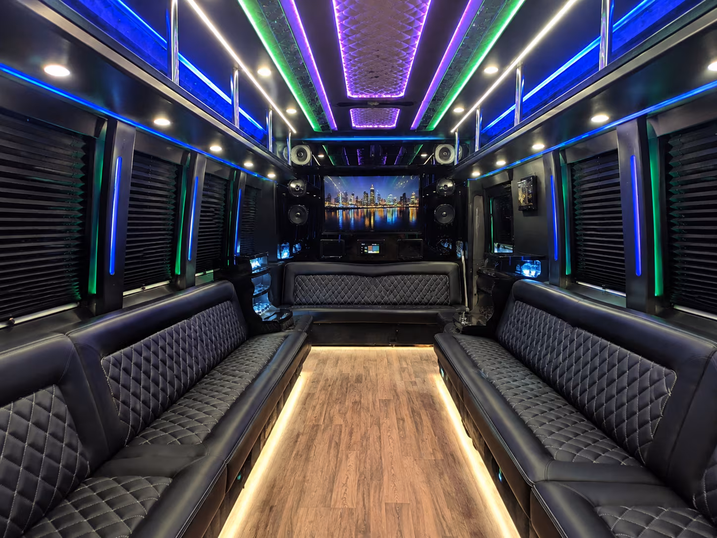 fremont 25 passenger party bus interior