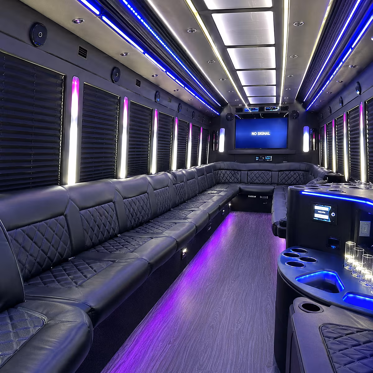 fremont 30 passenger party bus inside