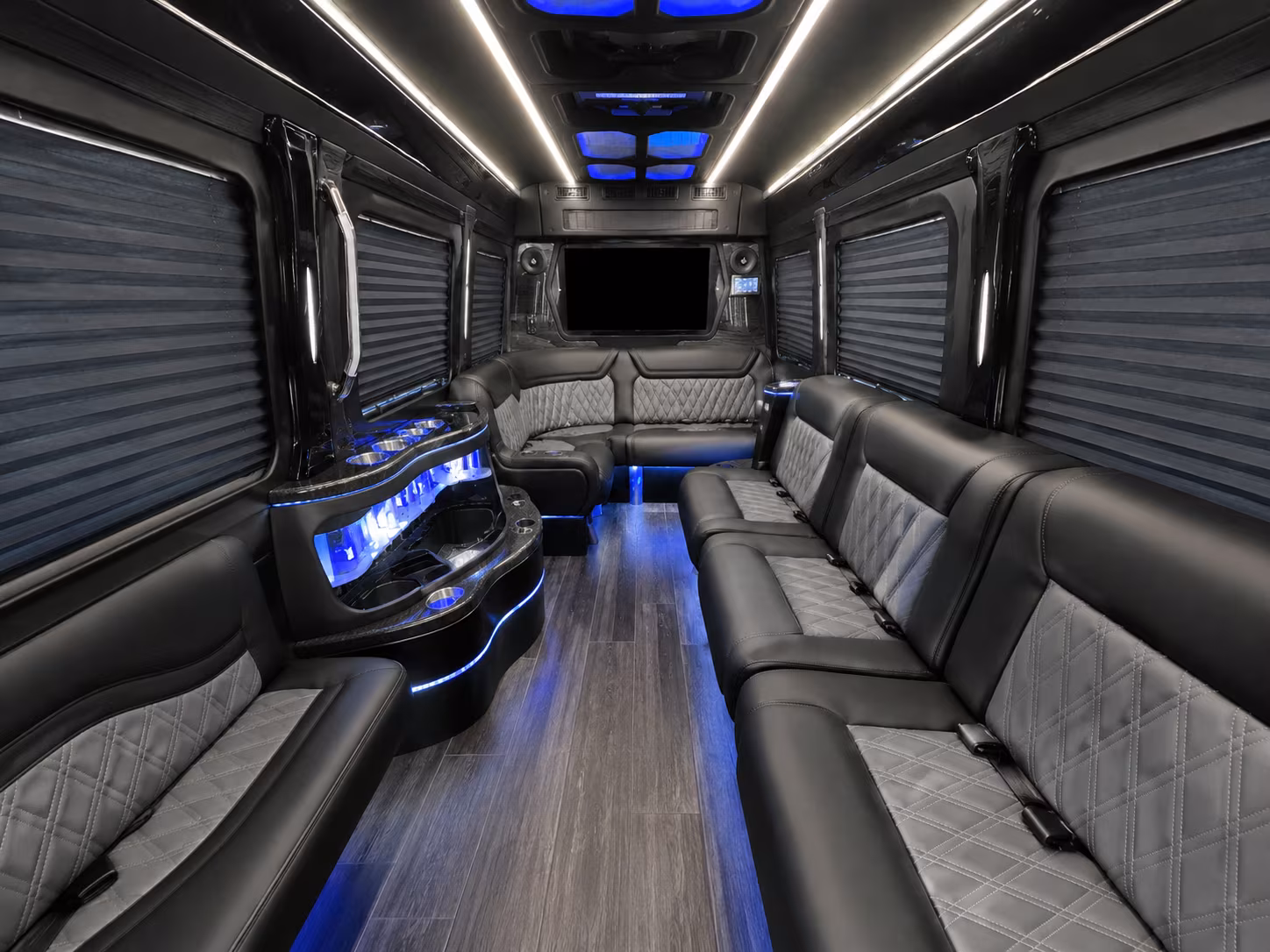 fremont 40 passenger party bus inside