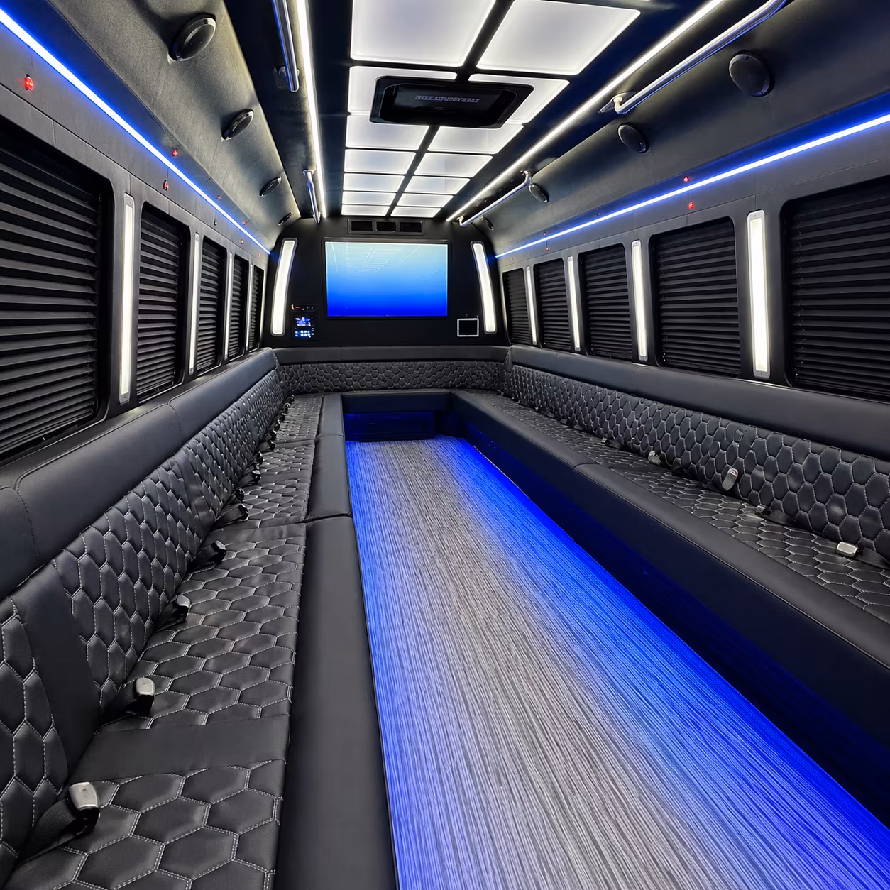 fremont 50 passenger party bus inside