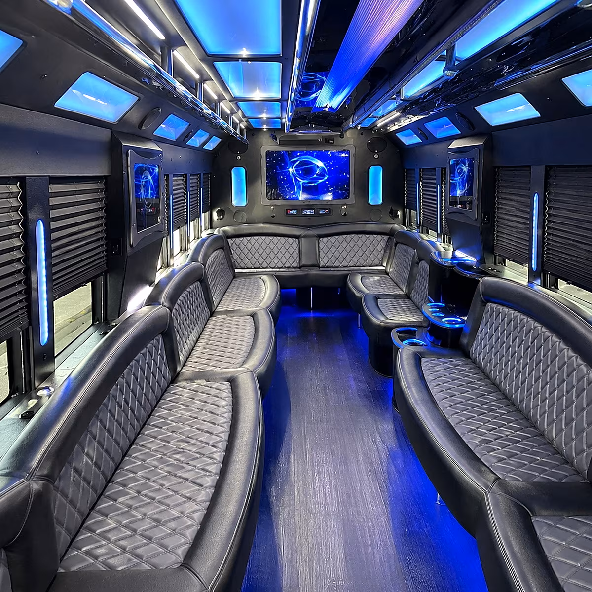 fremont 50 passenger party bus interior